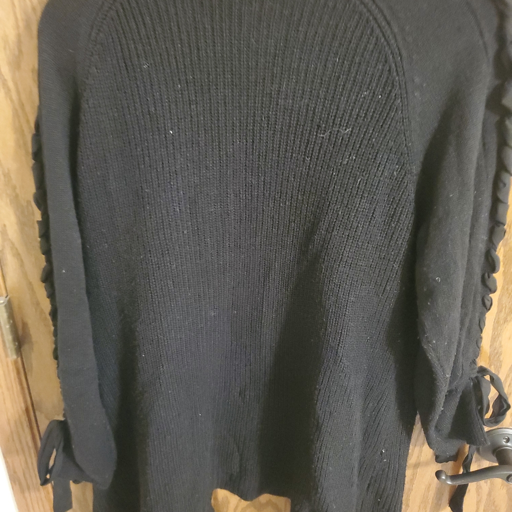 Lane Bryant Black Cardigan with Braided Sleeves - Picture 2 of 4
